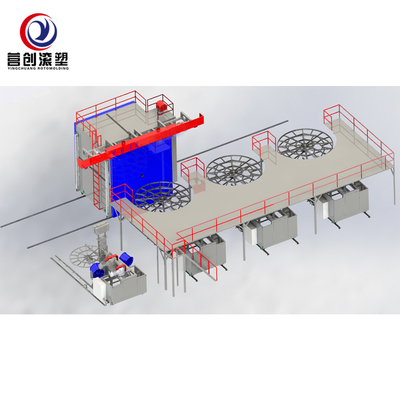 شراء Multi-arm rotomolding machine for water tank manufacturing online manufacture