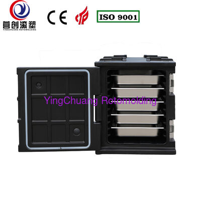 شراء YINGCHUANG OEM 75L مقبض أسود من النوع Rotomolded صندوق معزول، سميك من إسفنج البولي يوريثان الساخن والبارد يحمل GN Pan خزانة نقل الطعام لتقديم الطعام في المقصف والمطبخ المركزي تصنيع عبر الإنترنت