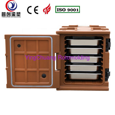 شراء YINGCHUANG OEM 75L القهوة البني مقبض نوع Rotomolded صندوق معزول، سميكة بو رغوة الساخنة والباردة عقد GN عموم خزانة نقل المواد الغذائية لتقديم الطعام مقصف المطبخ المركزي تصنيع عبر الإنترنت