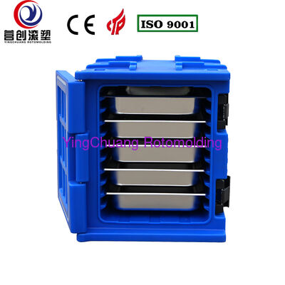 شراء YINGCHUANG OEM 75L صندوق معزول بمقبض أزرق من النوع Rotomolded، سميك من إسفنج البولي يوريثان الساخن والبارد، خزانة نقل الطعام GN Pan لتقديم الطعام في المقصف والمطبخ المركزي تصنيع عبر الإنترنت