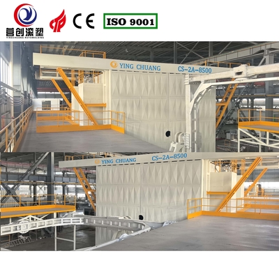 آلة التشكيل الدوراني Yingchuang Roto CS-2A-8500 ذات النقل المستخدمة في أذرع O لمنتجات التشكيل الدوراني واسعة النطاق