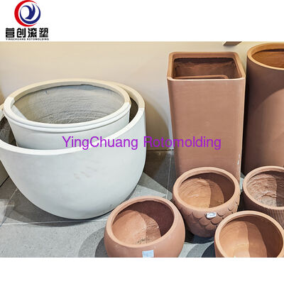 OEM Custom Shape Rotomolded Planter, Weather Resistant Large Plastic Flower Pot For Commercial Landscape Greening
