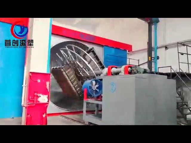 YINGCHUANG PLC آلة التشكيل الدواري الذكية متعددة المحطات ، معدات التشكيل الدواري ثنائي المحورية التلقائية بالكامل لخزانات المياه LLDPE & بارد